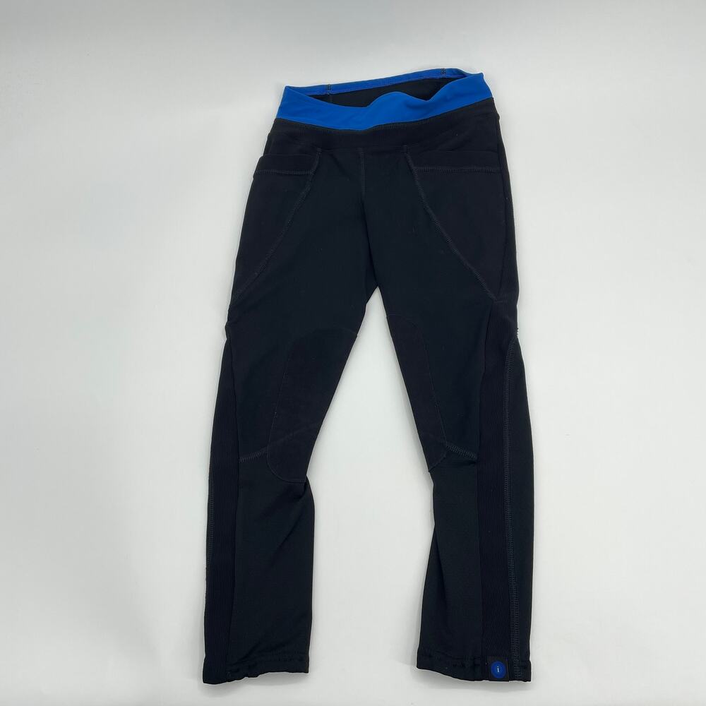 IRIDIUM Riding Breeches Youth Med Pull On Equestrian Tights Black Pockets